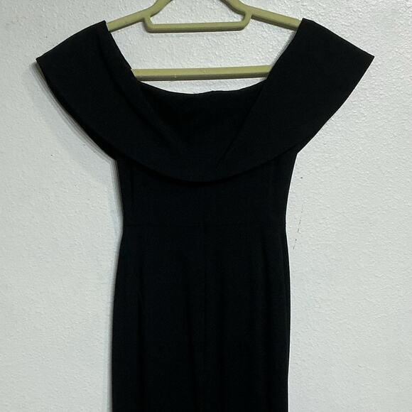 Aritzia Babaton Ruslan Off the Shoulder Bodycon Black Midi Dress Sz 00 - Picture 7 of 11